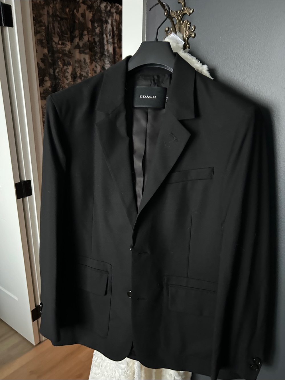 COACH Wool Black Single-Breasted Blazer